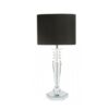 LLT Zeina Black Table Lamp with faceted crystal stem and chrome base