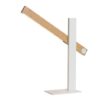 Modern minimalist white metal and wood table lamp for desks