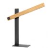Modern minimalist grey metal and wood table lamp for desks