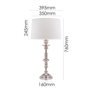 Refined architectural metal lamp with misty white fabric shade