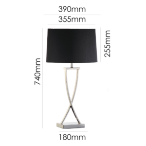 Modern sculptural crossed metal table lamp for contemporary homes