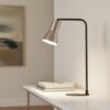LLT Akka Nickel Table Lamp with black base and nickel shade