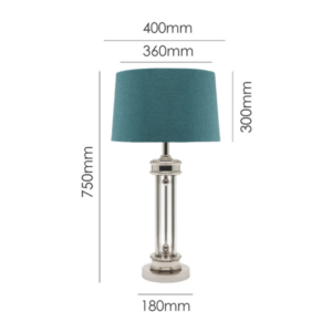 Modern architectural nickel and acrylic table lamp for home decor
