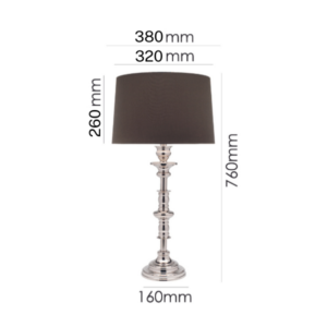 Modern silver plated spindle table lamp for sophisticated interiors