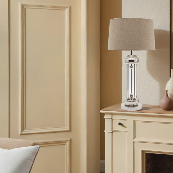 LLT Cheston Sand Table Lamp with nickel and acrylic base