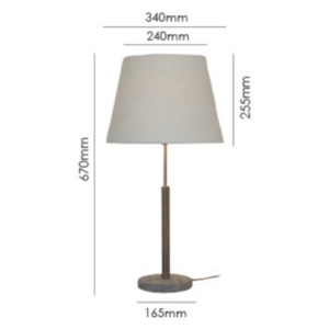 Modern minimalist table lamp featuring mixed stone and wood textures