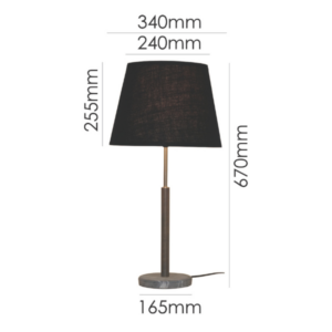 Modern minimalist table lamp featuring mixed stone and wood textures
