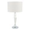 Refined architectural crystal lamp with a white fabric shade