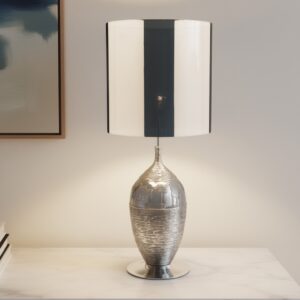 LLT Chiff Chaff Table Lamp with African detail and chrome base