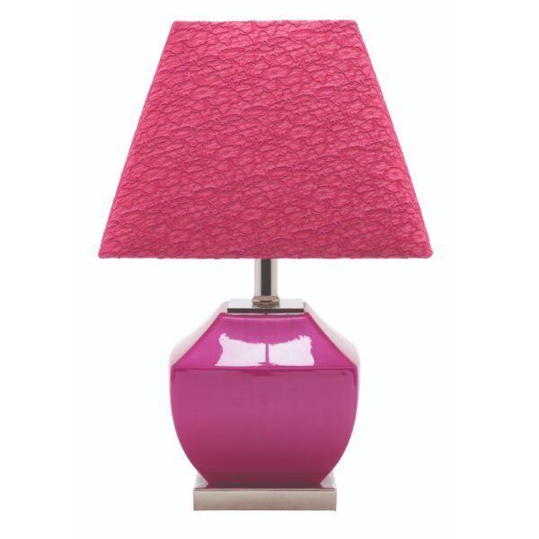 LLT Chai Pink Table Lamp with glossy ceramic base