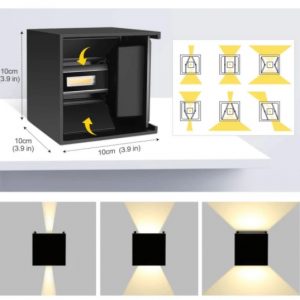 COBY SQUARE COB 6W Matt Black Surface mounted Wall light – LLD-COBY-BLK-SQ-WW