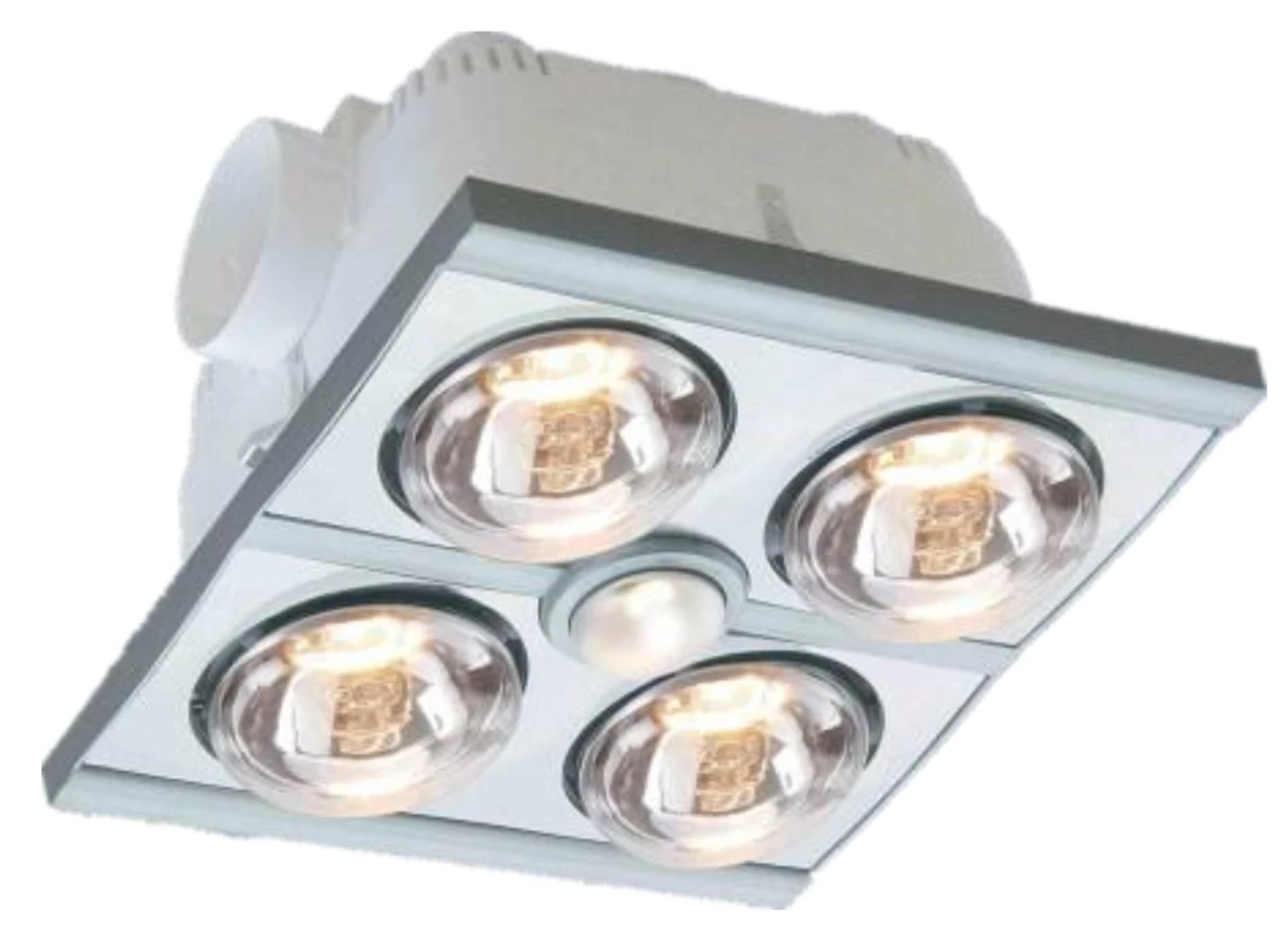 3 in 1 bathroom heat exhaust 3 Light Stainless Steel – LLD-VENTH4LS