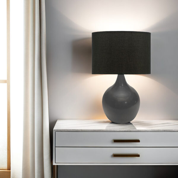 Contemporary charcoal lamp for bedroom or living room