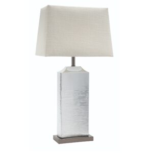 LLT Chrysler Natural Table Lamp with rippled concave chrome base