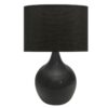 LLT Coco Touch Charcoal Table Lamp with glossy base and black shade