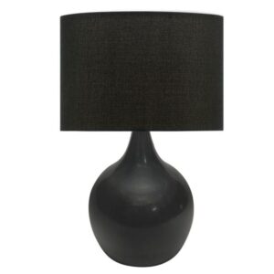 LLT Coco Touch Charcoal Table Lamp with glossy base and black shade