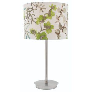 LLT Flynn Ariana Table Lamp with woodland print shade and nickel base