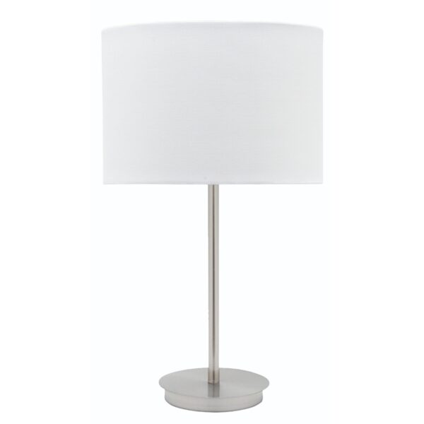 Modern white fabric shade table lamp