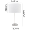 Minimalist brushed nickel lamp for bedroom or living room
