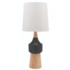 LLT Dice White Table Lamp with black ceramic and timber base