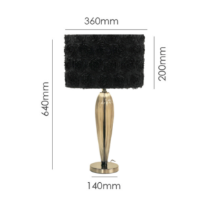 Modern black chrome and glass table lamp for interior styling