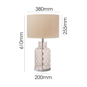 LLT Ariel Buff Glass Table Lamp with amber tinted glass base