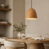LLP Allen Pendant Light styled over kitchen bench in warm contemporary interior with natural timber tones