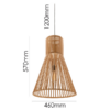 LLP Baloo Large pendant light close up showing natural bamboo slat construction and warm timber finish