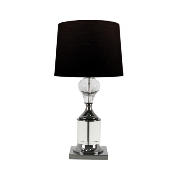 LLT Emerson Black Table Lamp with crystal and black chrome base