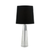LLT Evie Black Table Lamp with tapered crystal base and chrome trim