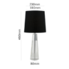 Refined architectural crystal lamp with black textured fabric shade