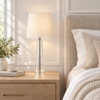 LLT Evie White Table Lamp with crystal and chrome base