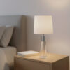 LLT Evie White Table Lamp with crystal and chrome base
