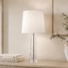 LLT Evie White Table Lamp with crystal and chrome base
