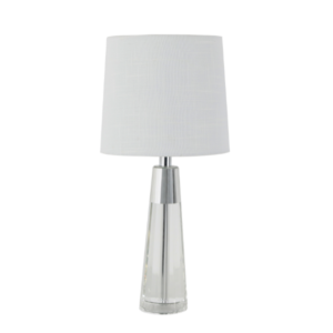 LLT Evie White Table Lamp with crystal and chrome base