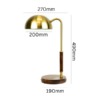 Modern bronze desk lamp with wood base for bedroom
