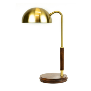 LLT Felix bedside lamp with dome metal shade and timber base