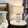 LLT Jerry terrazzo bedside table lamp in white and gold finish