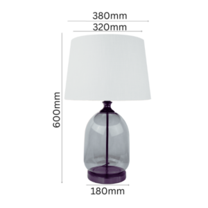 Modern architectural glass lamp with natural textured linen shade