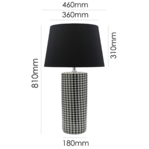 Modern monochrome houndstooth table lamp for elegant interior styling