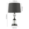 Modern table lamp with charcoal shade and crystal accents
