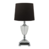 Modern black table lamp with reflective crystal body