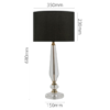 Modern crystal and gold table lamp with black fabric shade