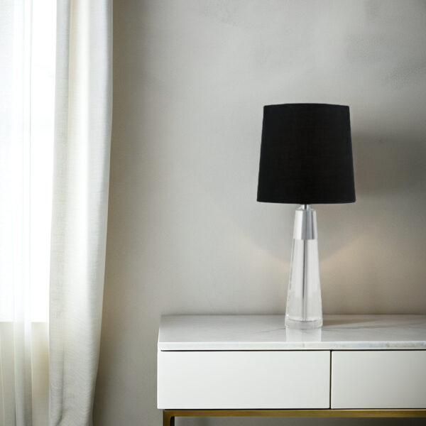 Modern crystal and metal table lamp for elegant interior styling