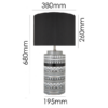 Black and white ceramic table lamp with black drum shade