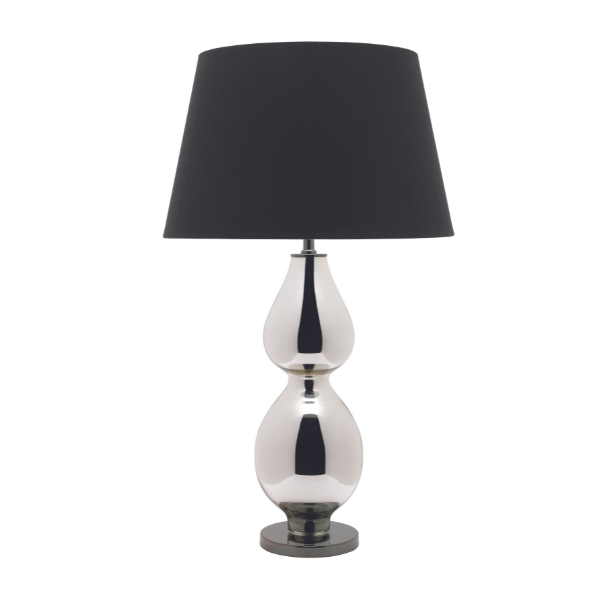 LLT Furbelo Black Table Lamp with black chrome base