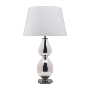 LLT Furbelo White Table Lamp with reflective black chrome double-gourd base
