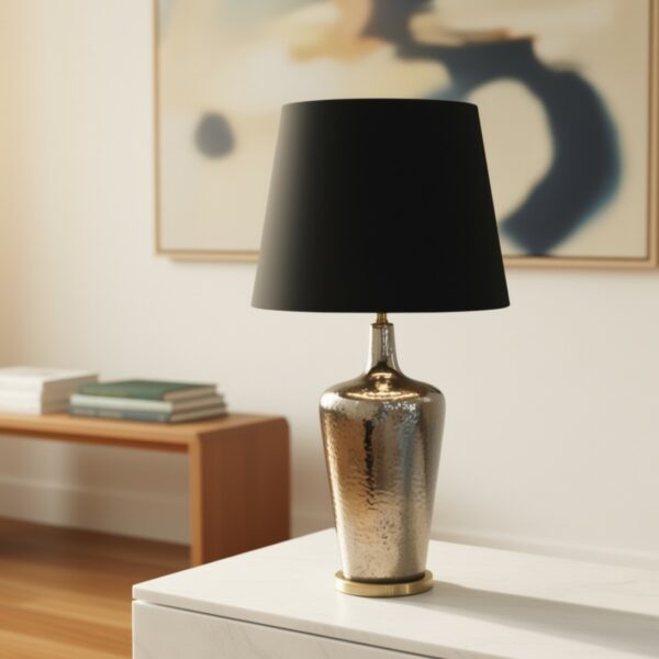 LLT Mystery Table Lamp with gold mercury and smoked gradient glass base