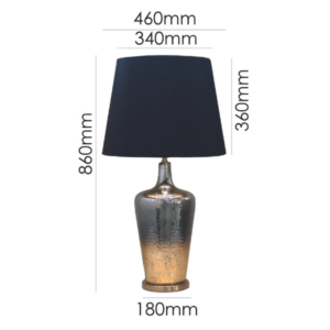 Modern gold plated and gradient glass table lamp for interior styling