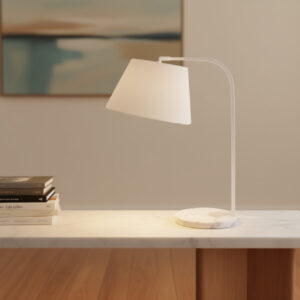 LLT Joii Marble White Table Lamp with marble-finish base